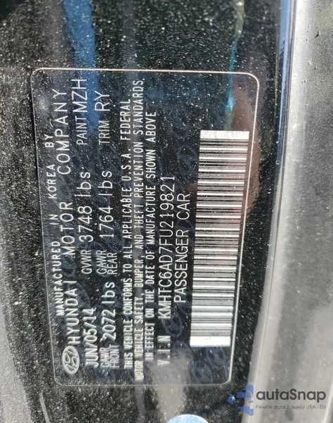 2015 Hyundai Veloster z USA, uszkodzony, nr VIN KMHTC6AD7FU219821